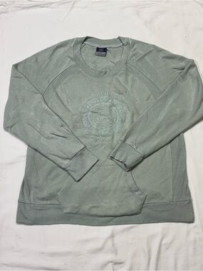 MV Sport Men's Sage Green Crewneck Sweatshirt with Embroidered Medallion